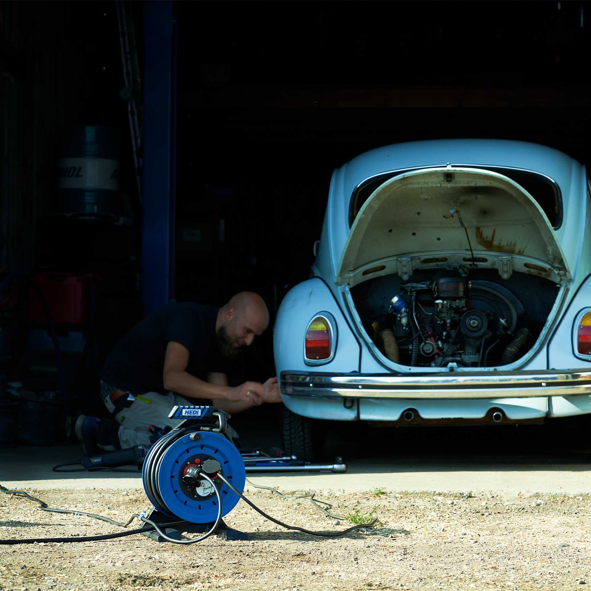 HEDI Kabeltrommel 50m H05RR-F 3G1,5 Anwendung