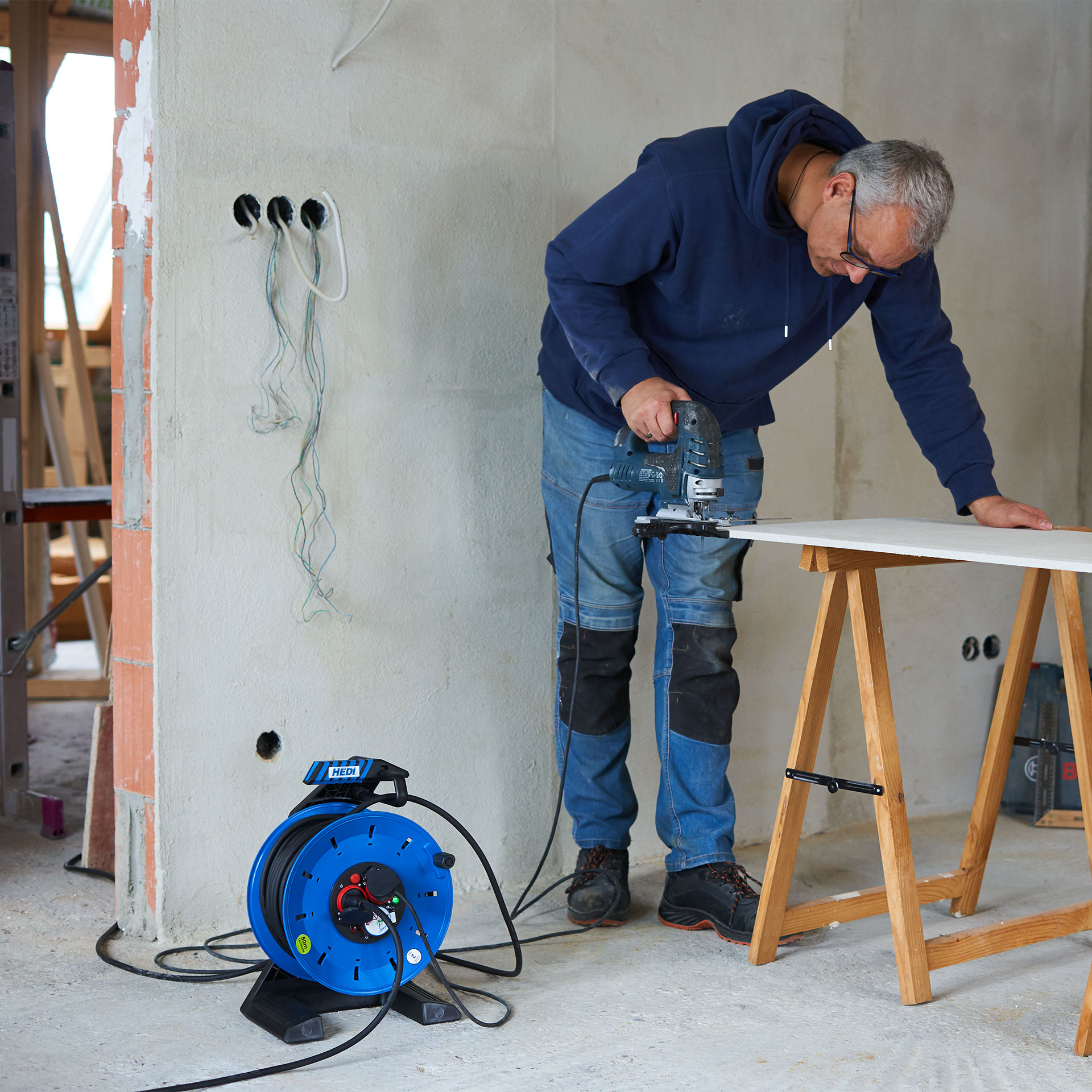 HEDI Vollkunststoff-Kabeltrommel Companion Plus H07RN-F 3G2,5 33m Anwendung