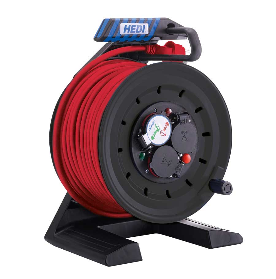 HEDI Kabeltrommel in schwarz 40m H07RN-F 3G1,5 in rot Generation 7 Companion