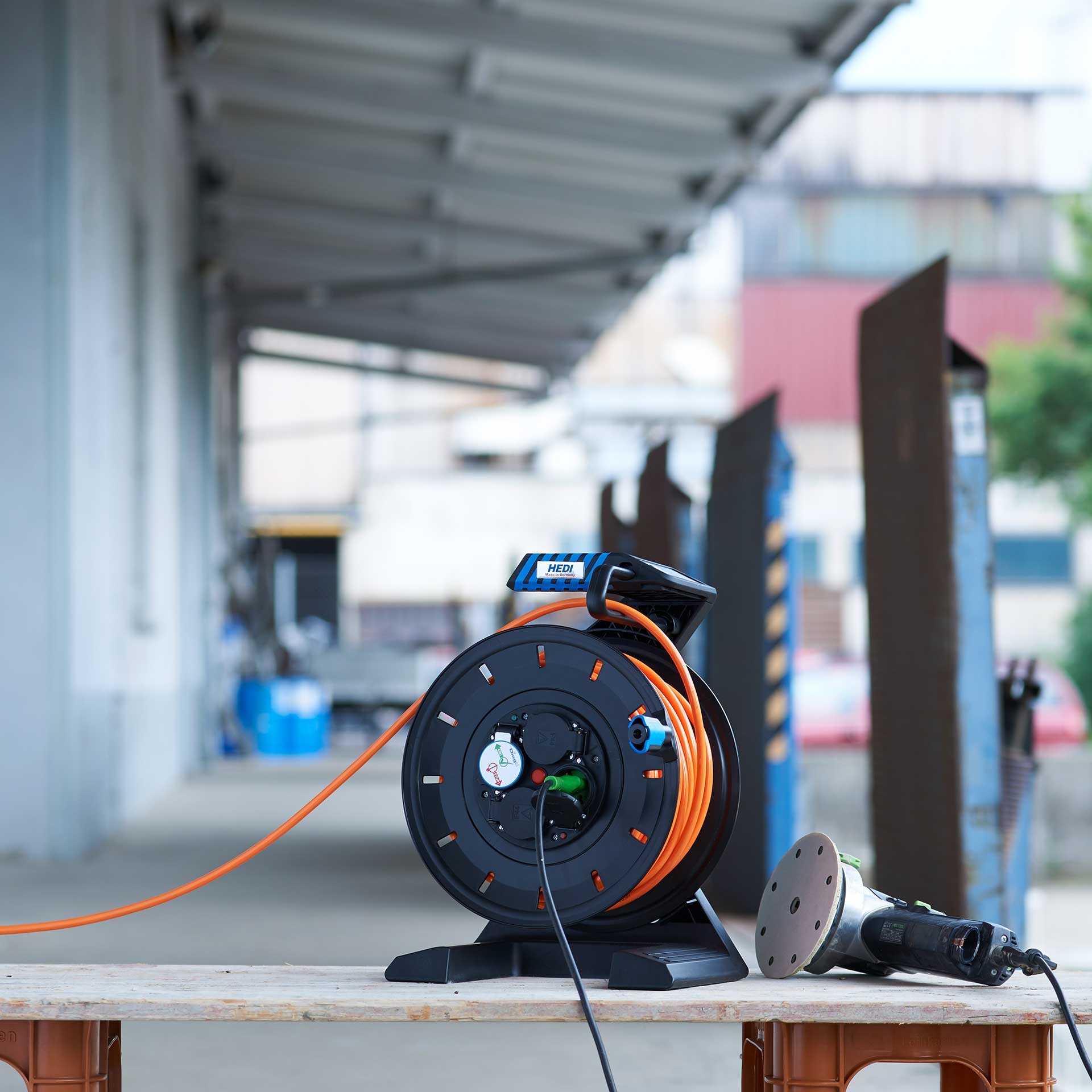 HEDI Kabeltrommel schwarz 40m H07BQ-F 3G2,5 Anwendung
