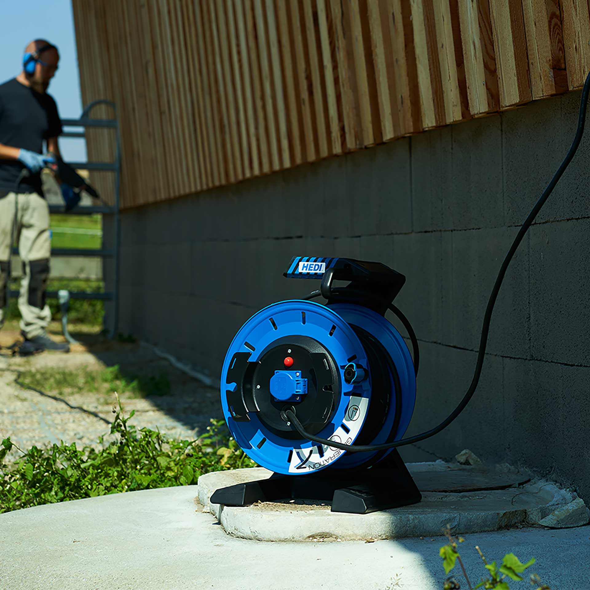 HEDI Gerätekabeltrommel 25m H07RN-F 3G2,5 IP54 Generation 7 Champion Schleifring Anwendungsbild