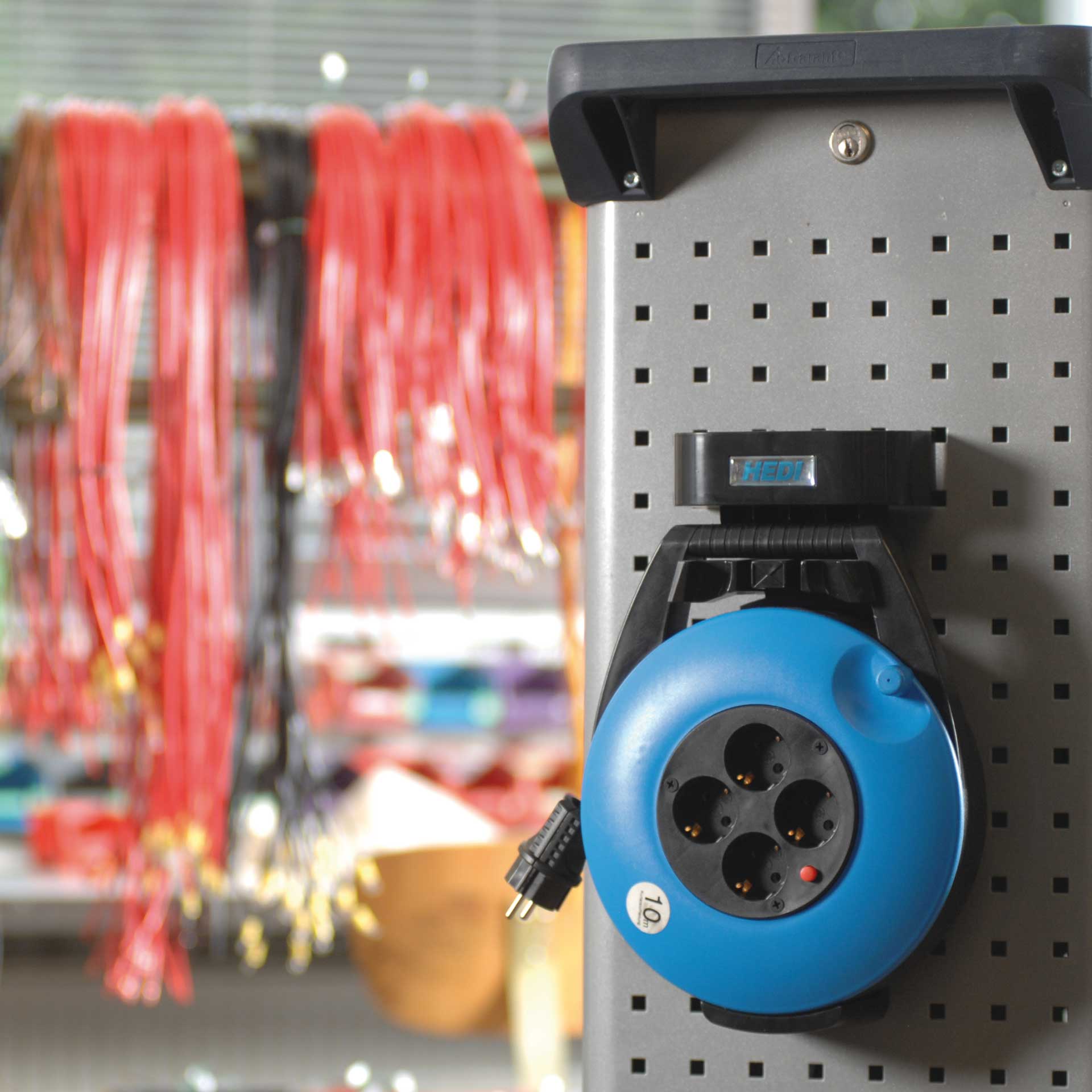 HEDI Kabelbox 10 m blau Anwendungsbild