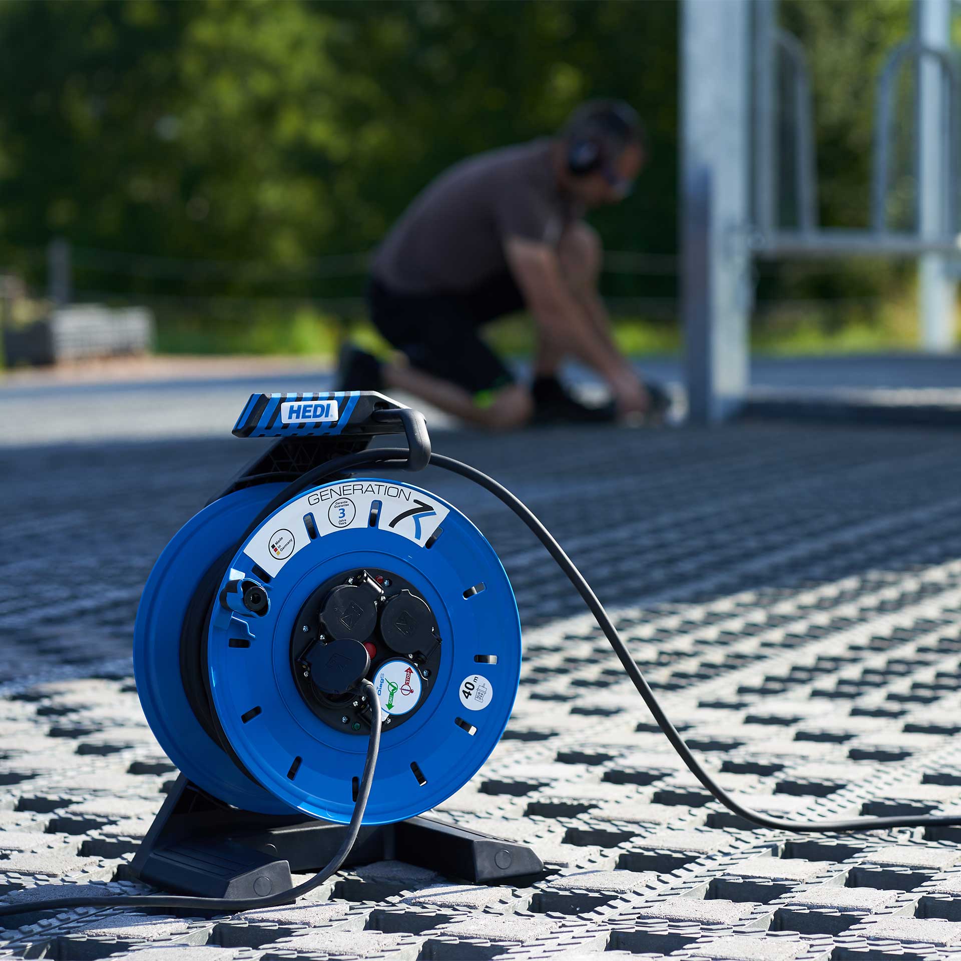 HEDI Kabeltrommel 40m H07RN-F 3G2,5 Generation 7 Champion Anwendungsbild