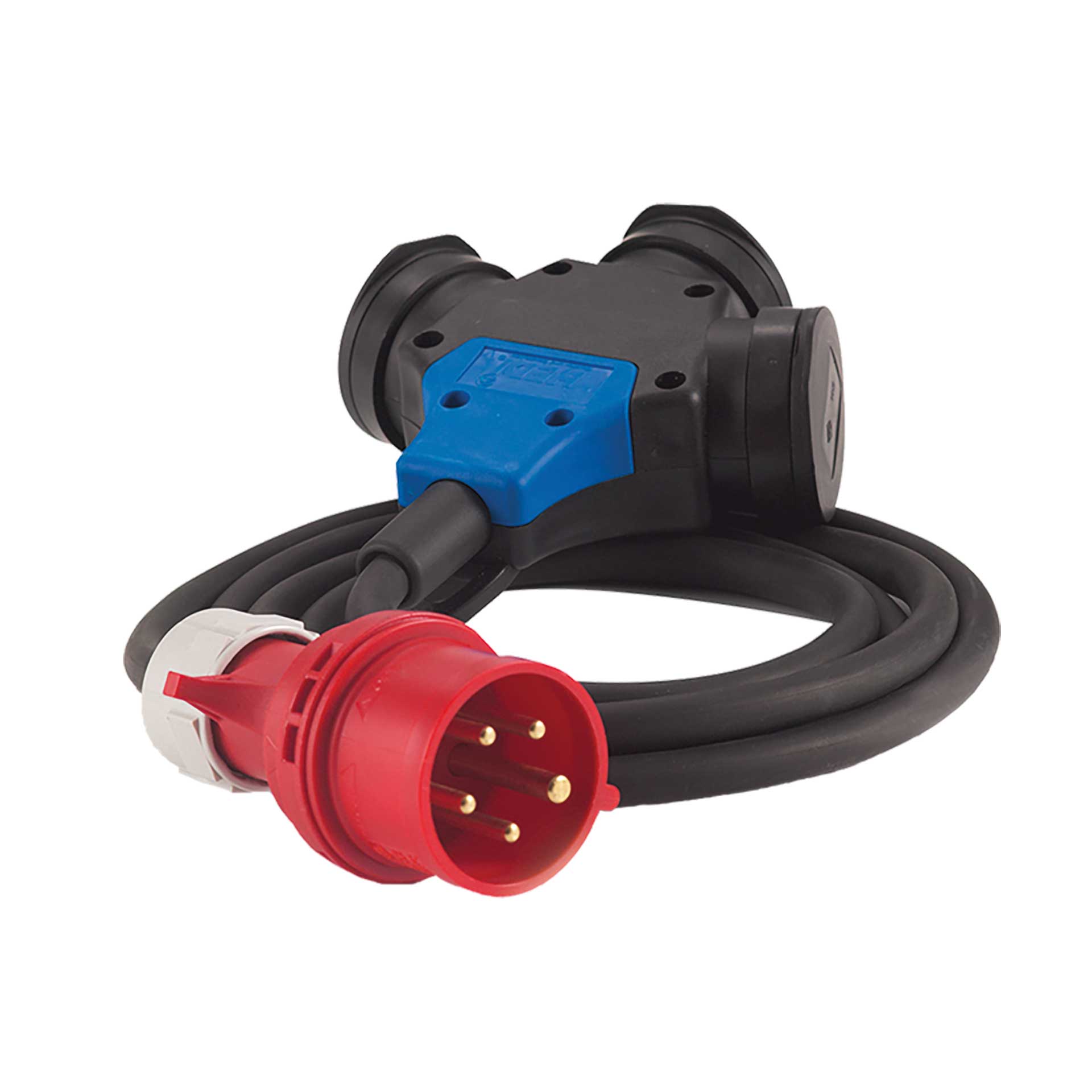 HEDI Adapterkabel 16 A / 400 V auf 3x Schutzkontakt 250V