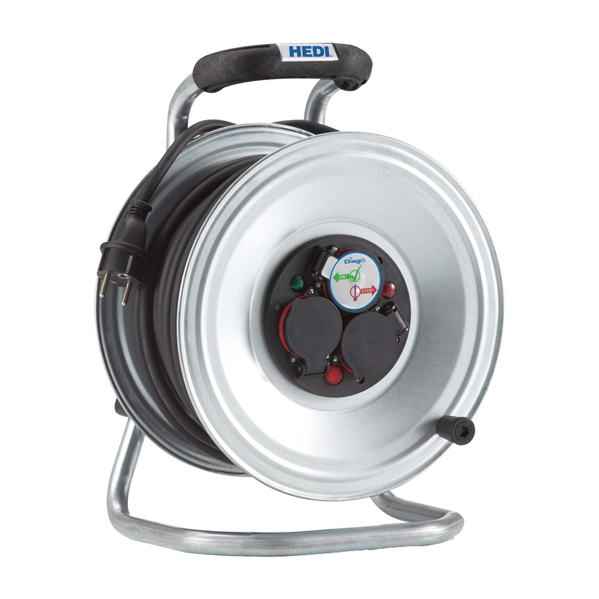 HEDI Stahlblech-Kabeltrommel 50m H07RN-F 3G1,5 Professional