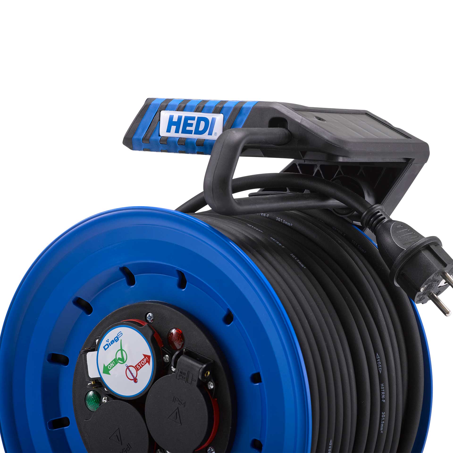 HEDI Kabeltrommel 50m H05RR-F 3G1,5 Kabelführung