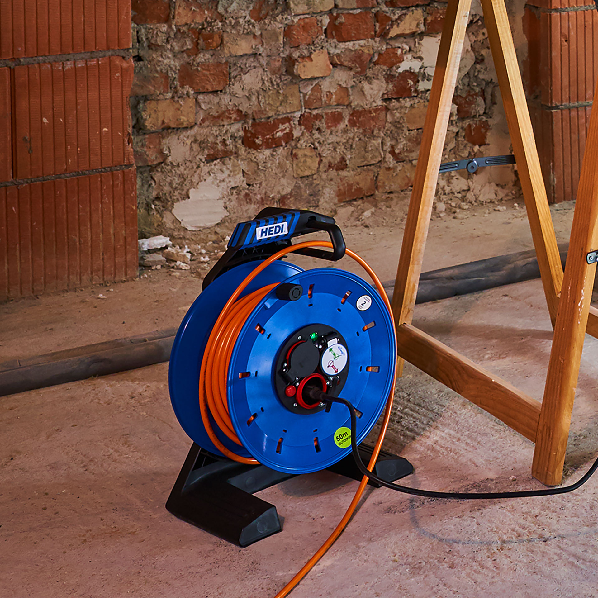 HEDI Vollkunststoff-Kabeltrommel Generation 7 Companion PLUS 40 m H07BQ-F 3G2,5 Anwendung