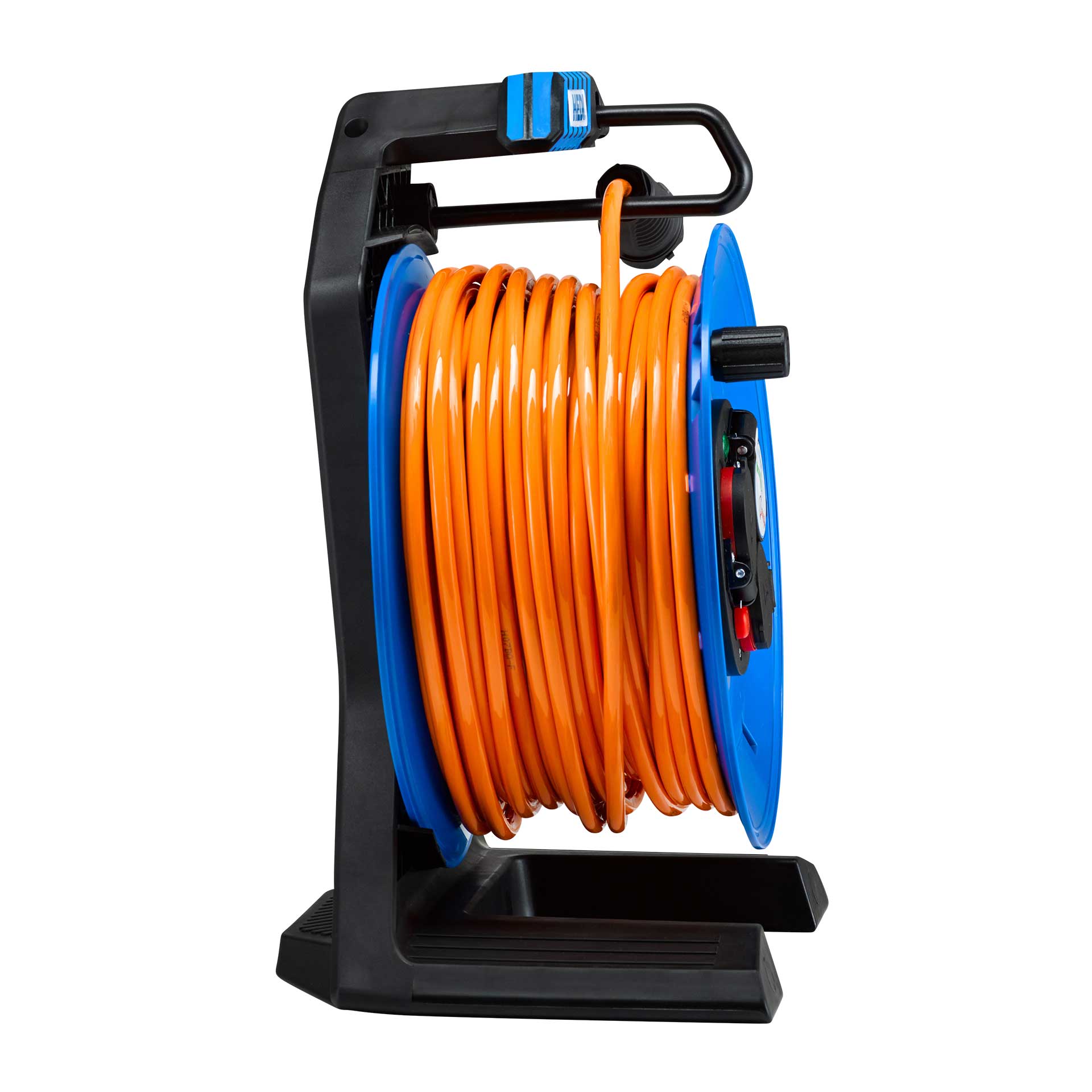 HEDI Vollkunststoff-Kabeltrommel Companion Plus H07BQ-F 3G1,5 50m Seite