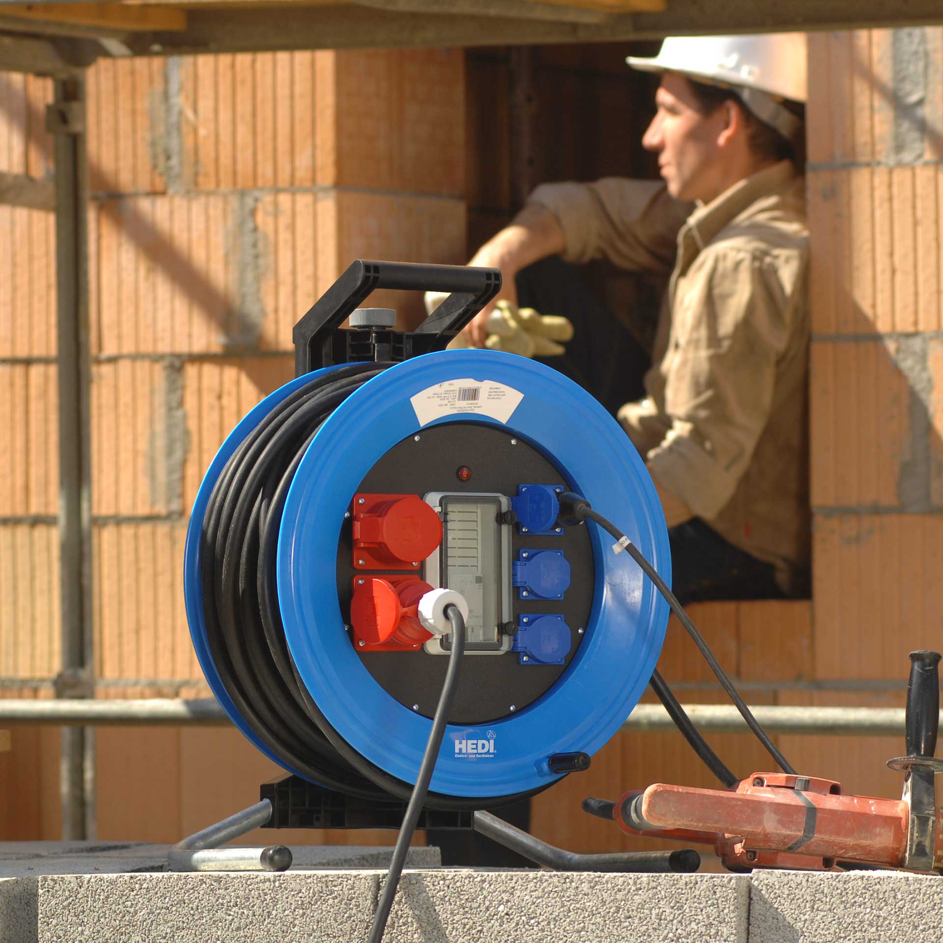 HEDI Kunststoff-Kabeltrommel Professional PLUS 25m Anwendung