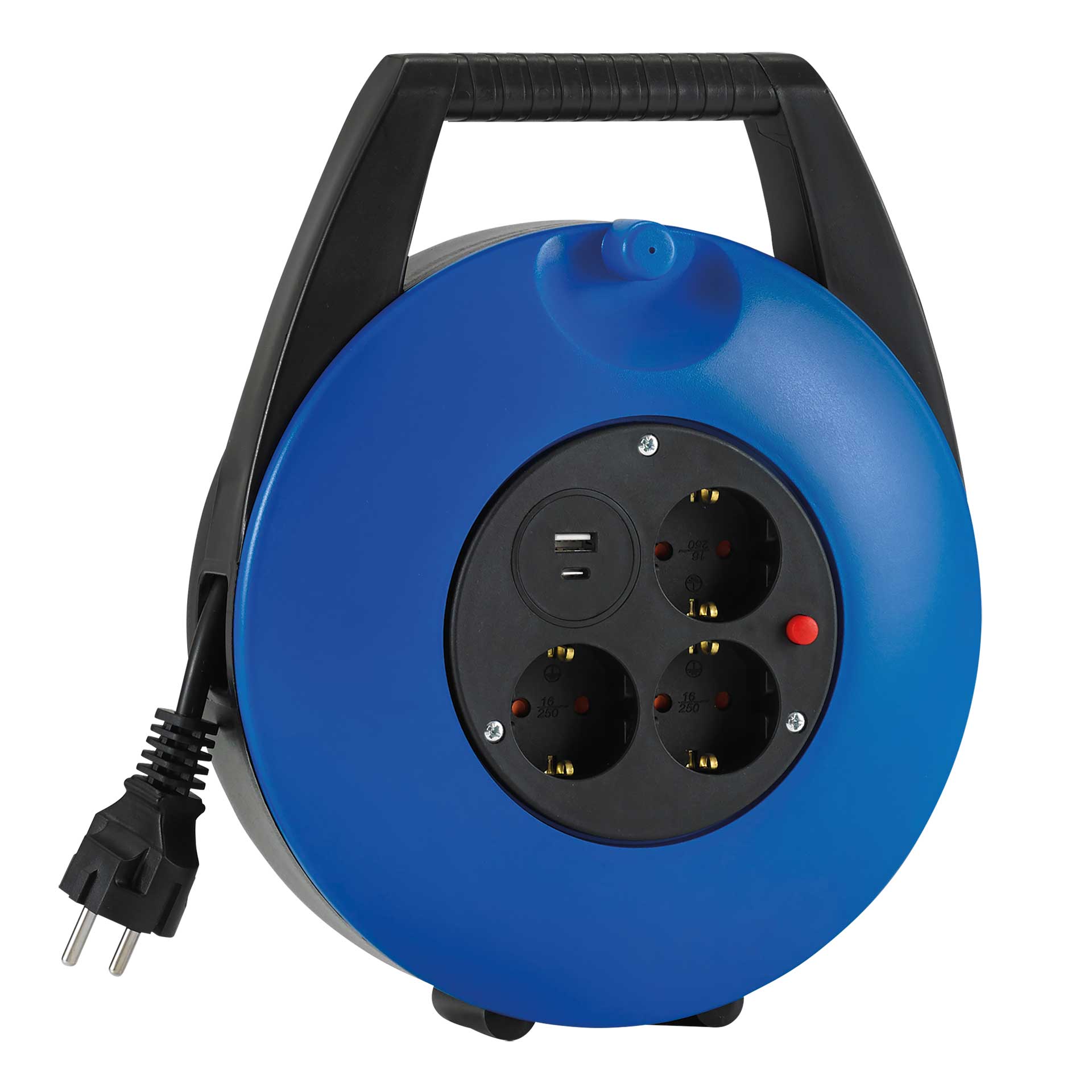 HEDI Kabelbox in blau, 10 m, mit USB