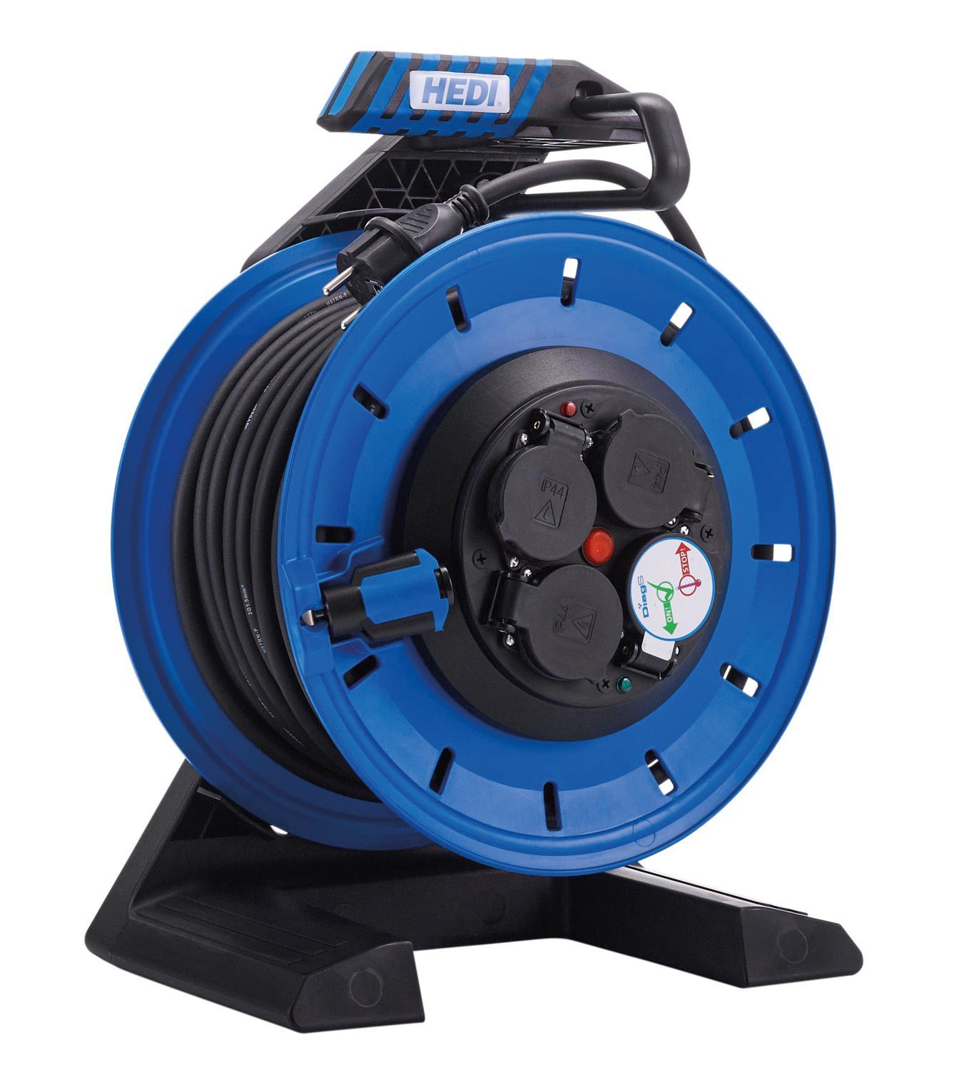 HEDI Vollkunststoff-Kabeltrommel Generation 7 Champion Schleifring 40m H07RN-F 3G2,5
