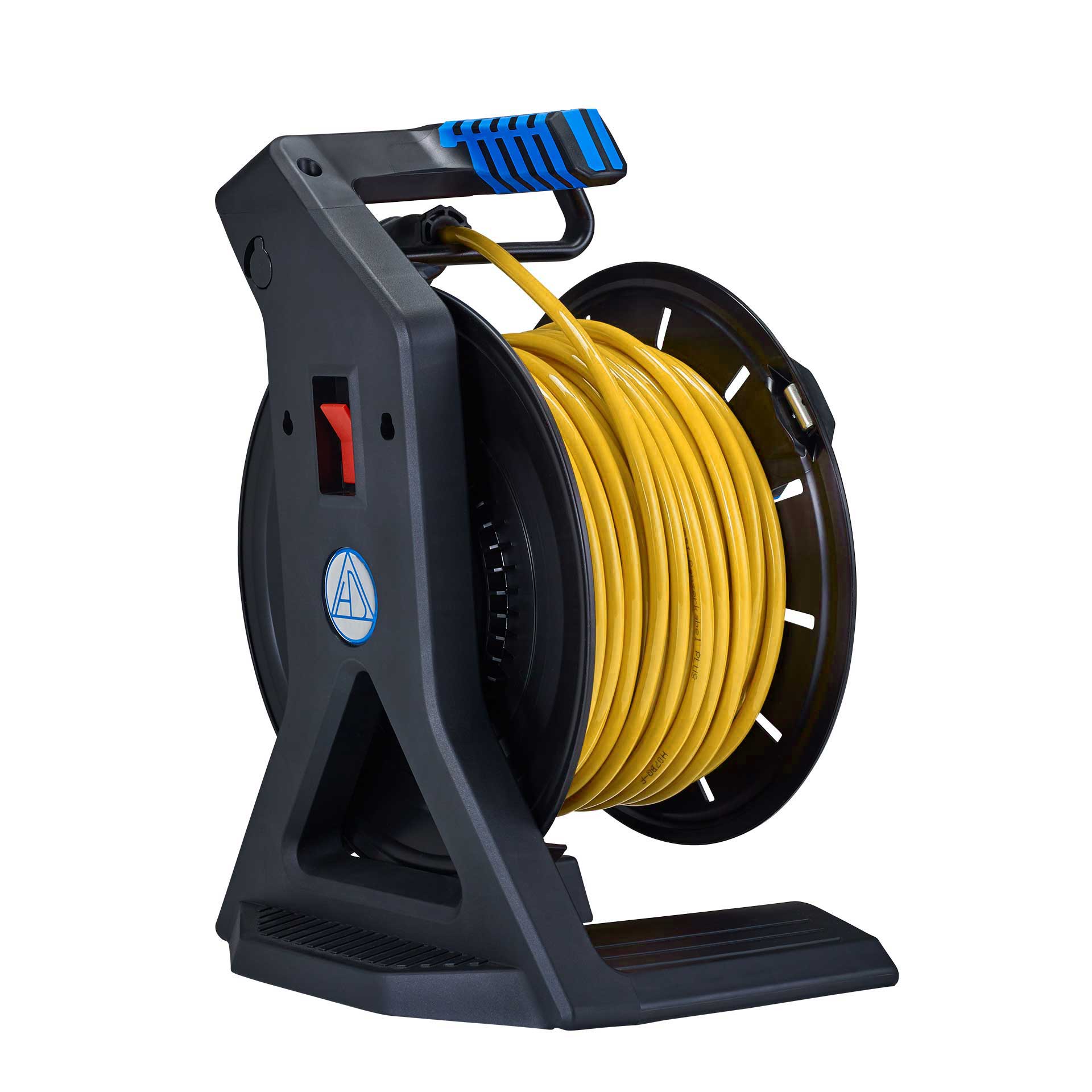 HEDI Kabeltrommel schwarz 40m H07BQ-F 3G1,5 gelb Rueckseite