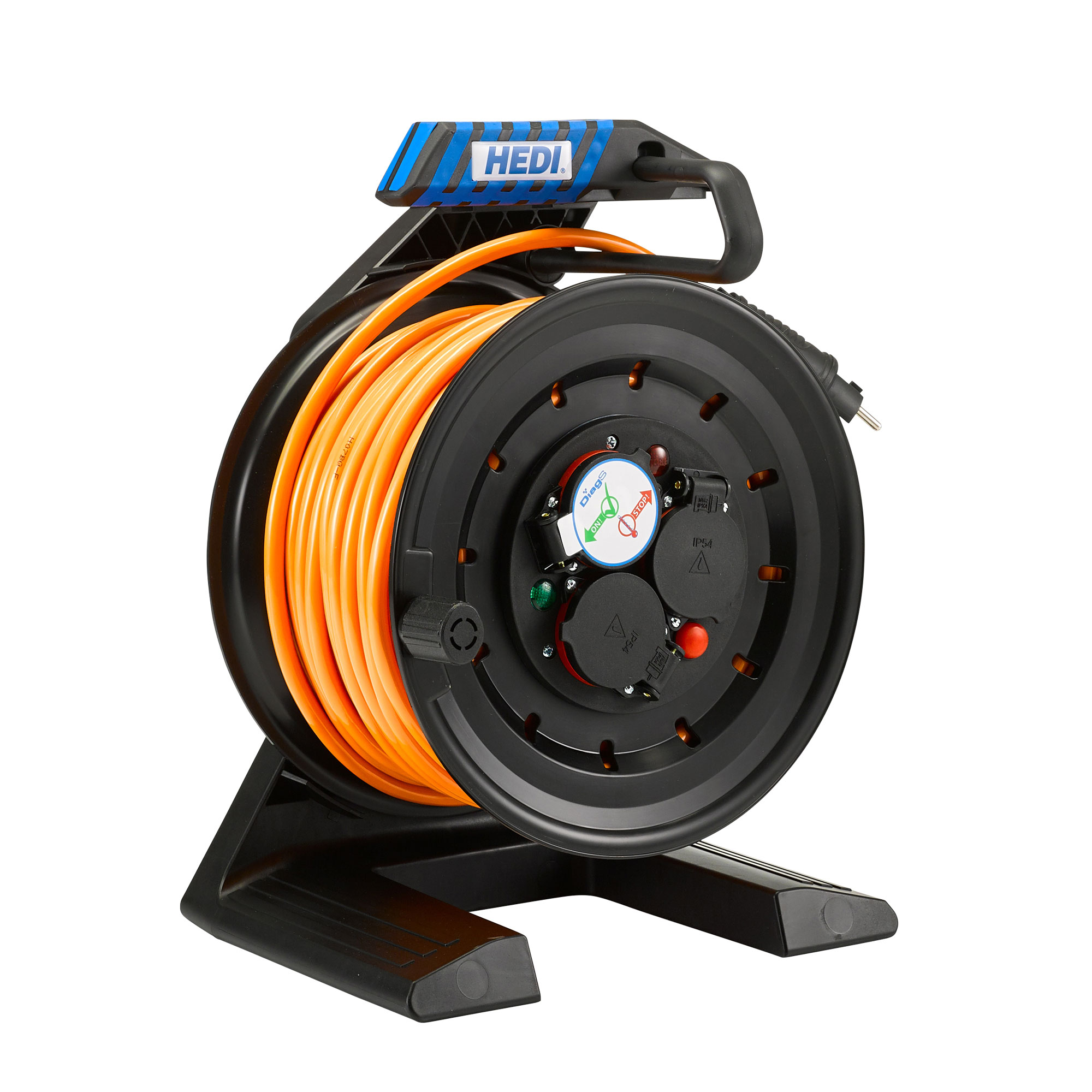 HEDI Kabeltrommel in schwarz 25m H07BQ-F 3G1,5 orange Generation 7 Companion