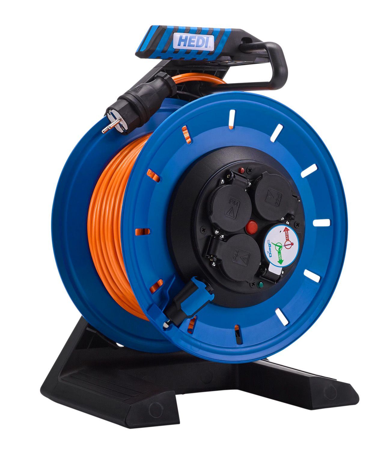 HEDI Vollkunststoff-Kabeltrommel Generation 7 Champion Schleifring 40m H07BQ-F 3G2,5